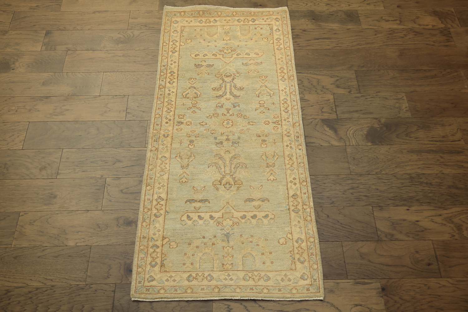 Grey Muted Oriental Oushak Turkish Wool Rug 3x6