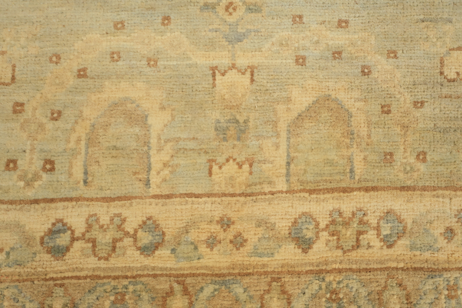 Grey Muted Oriental Oushak Turkish Wool Rug 3x6