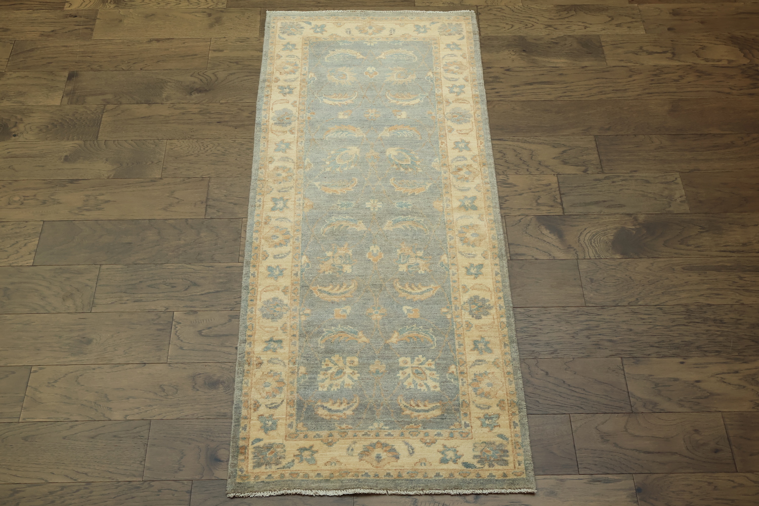 Muted All Over Floral Green Oriental Oushak Turkish Wool Rug 3x6