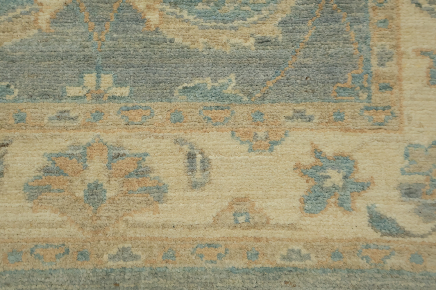 Muted All Over Floral Green Oriental Oushak Turkish Wool Rug 3x6