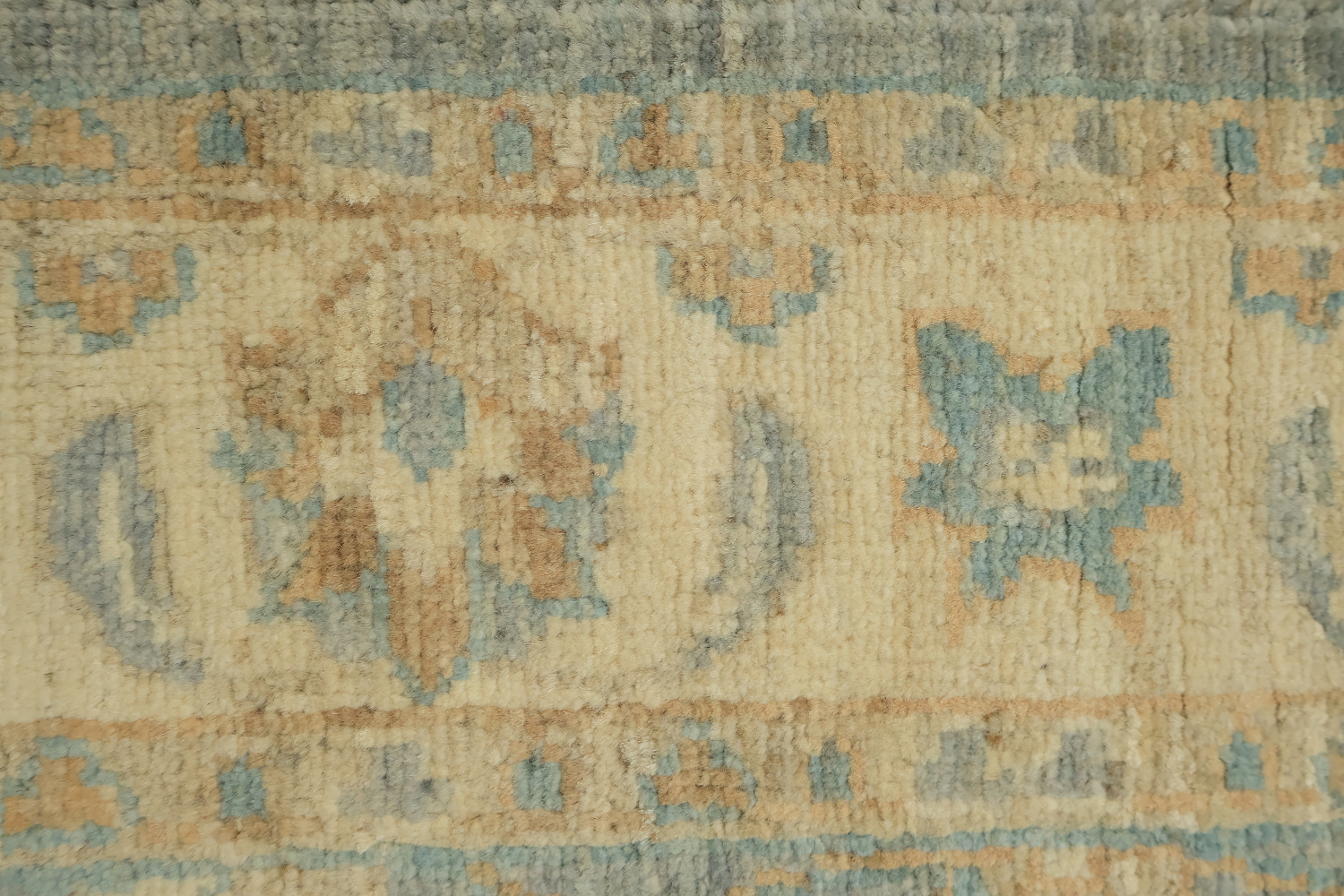Muted All Over Floral Green Oriental Oushak Turkish Wool Rug 3x6