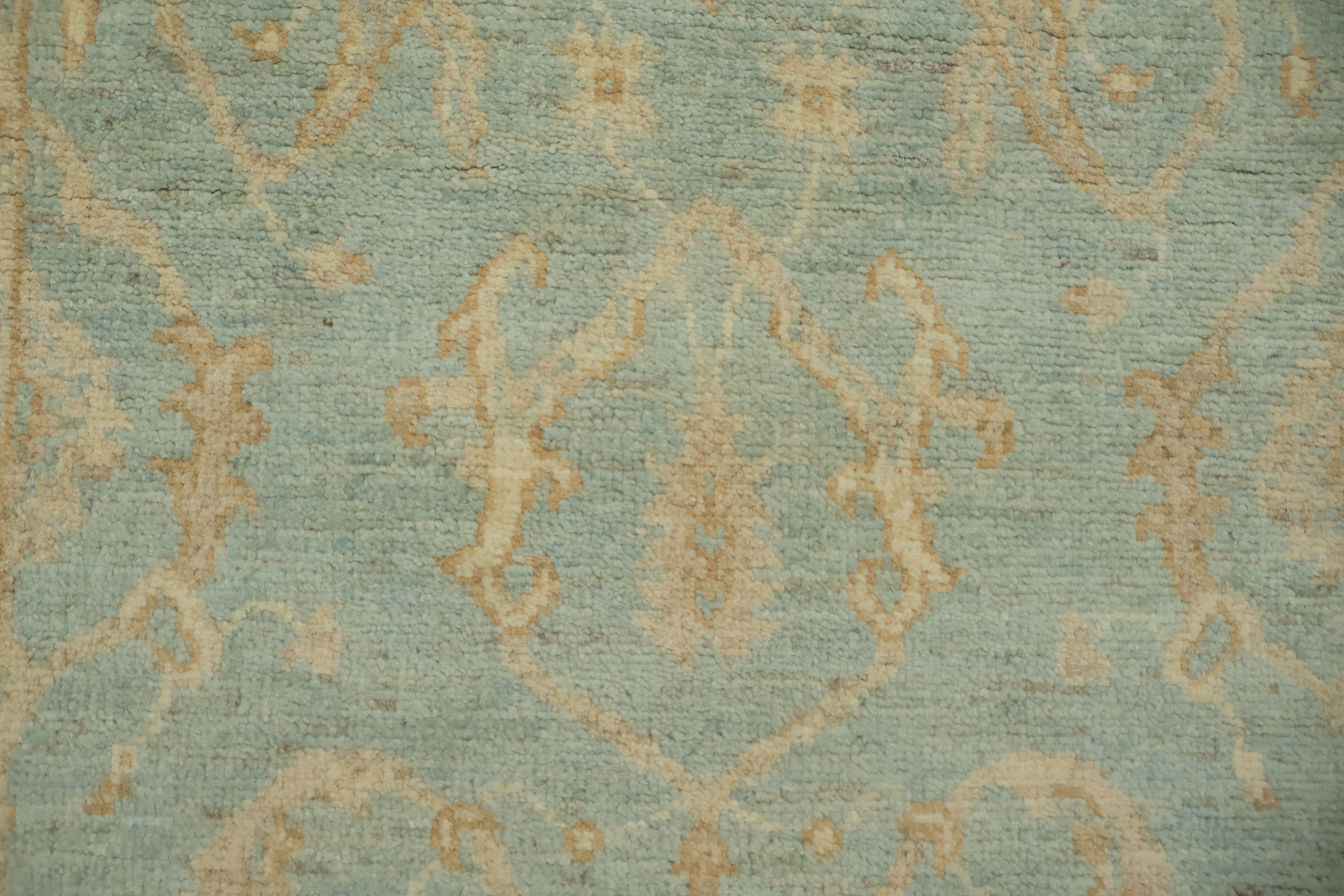 Muted Green Oriental Oushak Turkish Runner Wool Rug 3x10