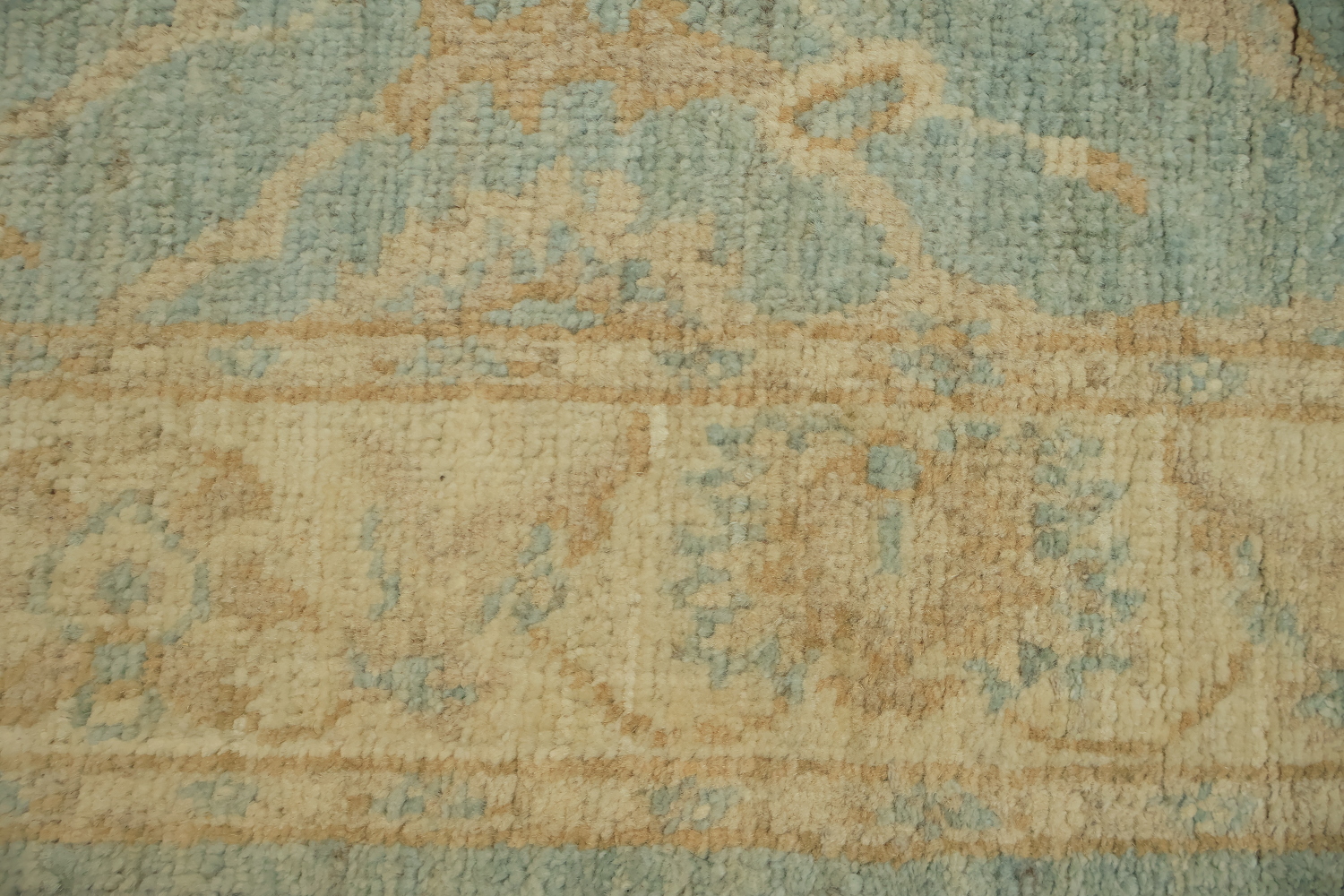 Muted Green Oriental Oushak Turkish Runner Wool Rug 3x10