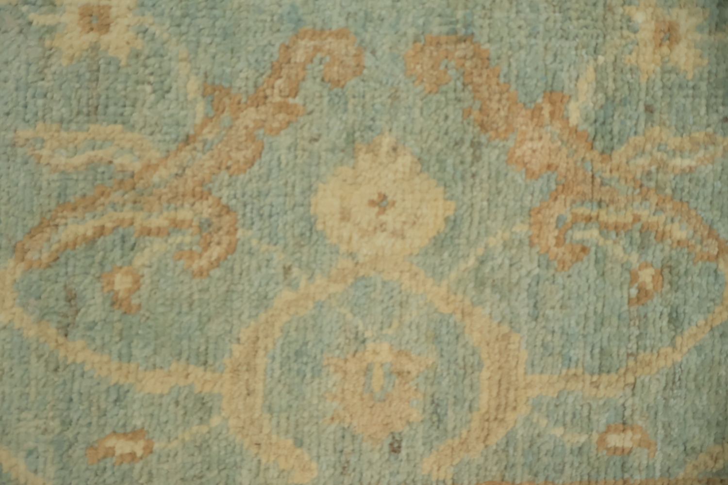 Muted Green Oriental Oushak Turkish Runner Wool Rug 3x10