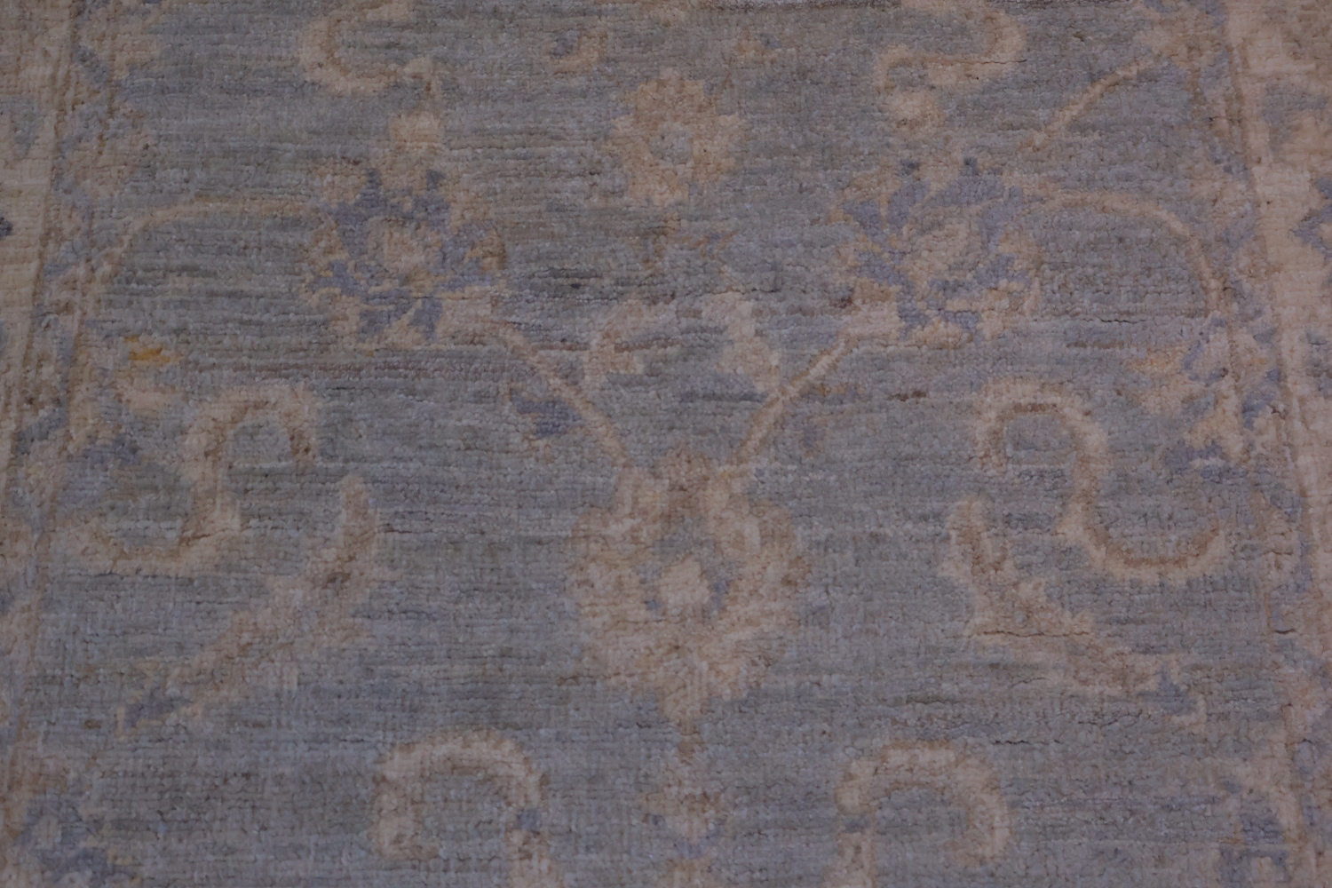 All Over Muted Grey Oriental Oushak Turkish Runner Wool Rug 3x8