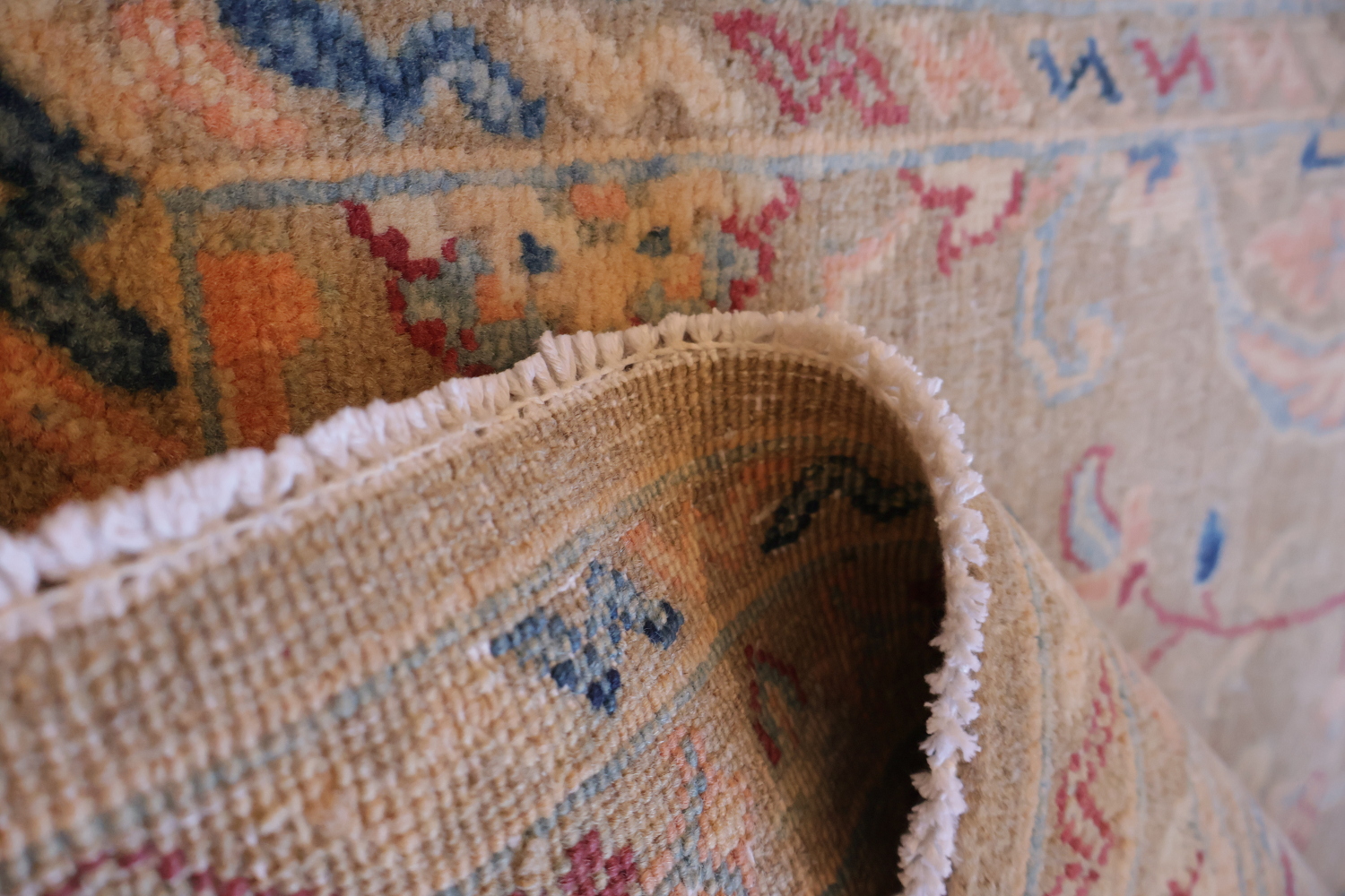 Muted All Over Floral Oushak Turkish Runner Wool Rug 3x12