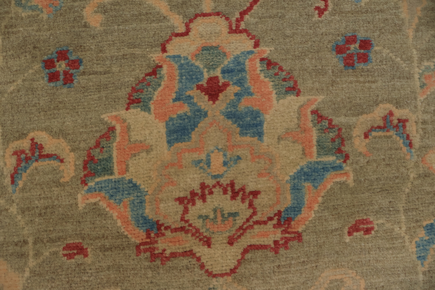 Palace Size Muted Green Oriental Oushak Turkish Runner Wool Rug 3x13