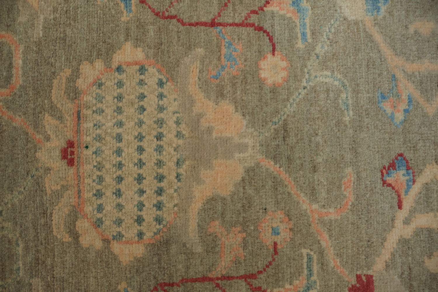 Palace Size Muted Green Oriental Oushak Turkish Runner Wool Rug 3x13