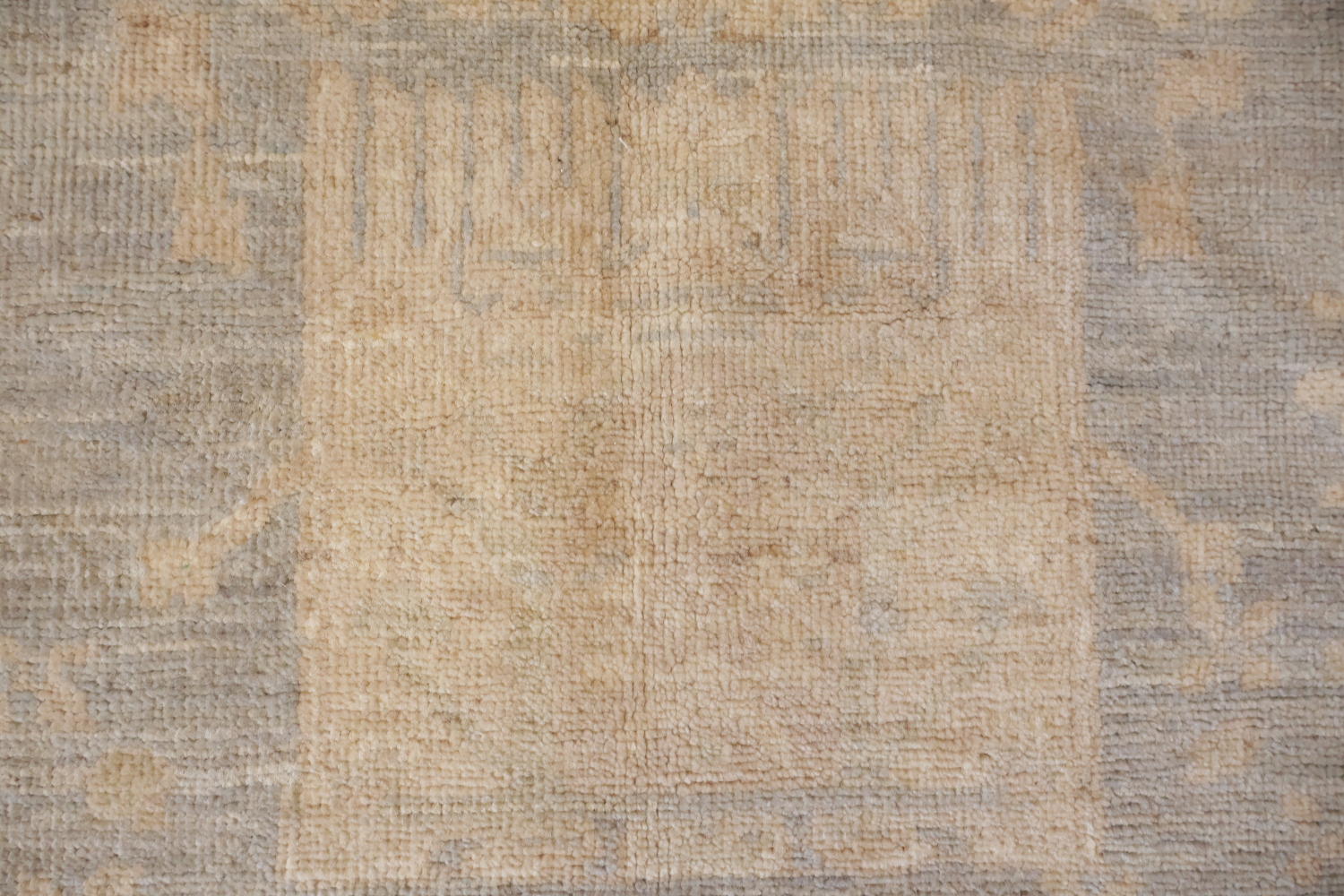 Muted Grey Refined Rectangular Oriental Oushak Wool Rug Featuring Intricate Floral Designs 7x10