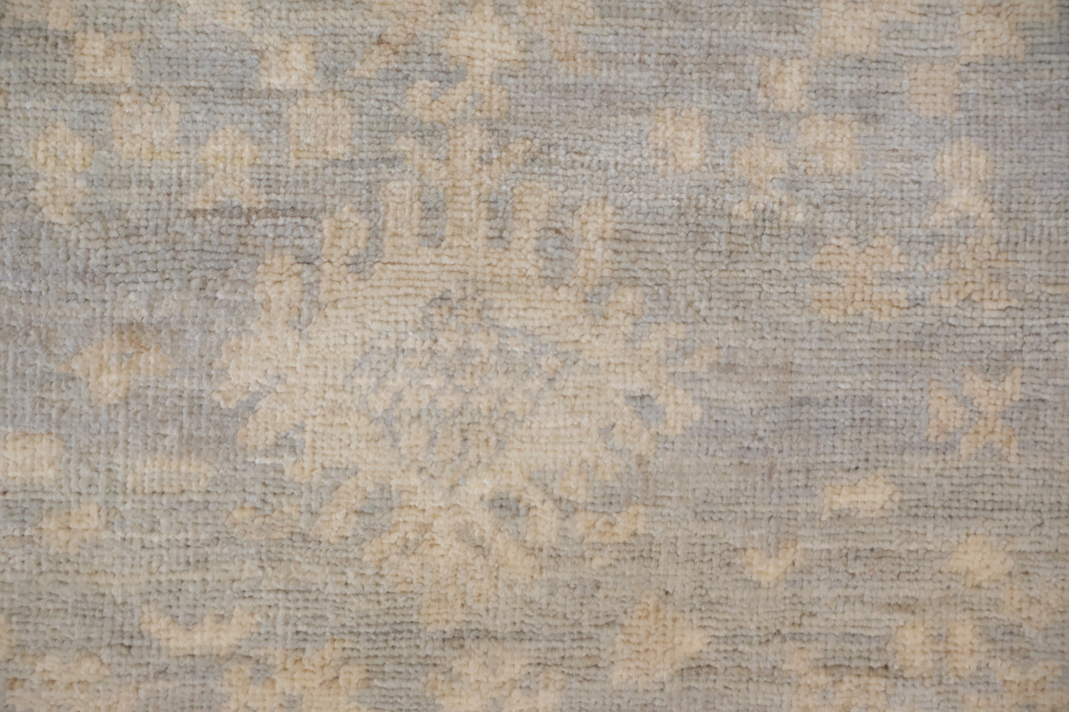 Muted Grey Refined Rectangular Oriental Oushak Wool Rug Featuring Intricate Floral Designs 7x10