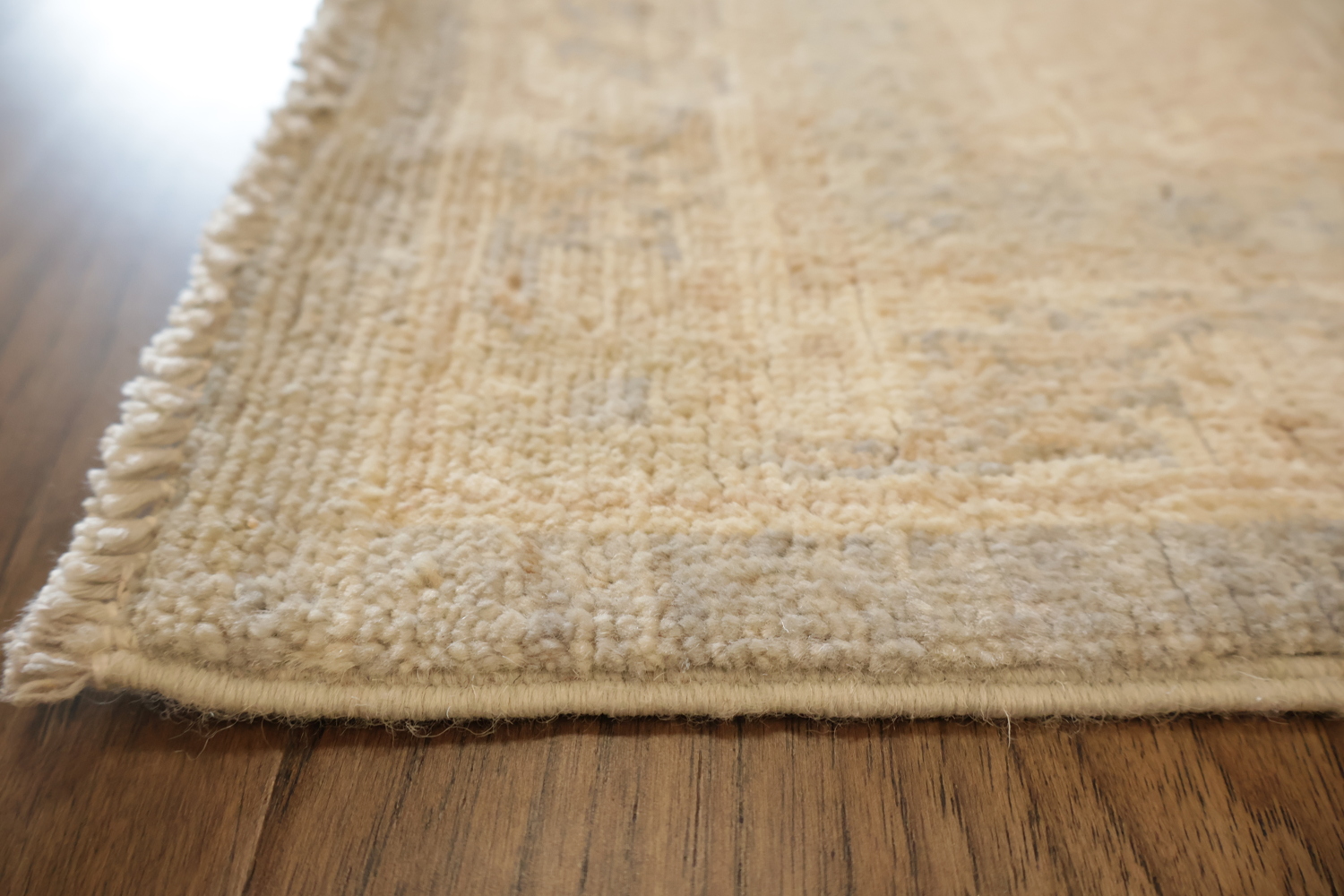 Muted Grey Refined Rectangular Oriental Oushak Wool Rug Featuring Intricate Floral Designs 7x10