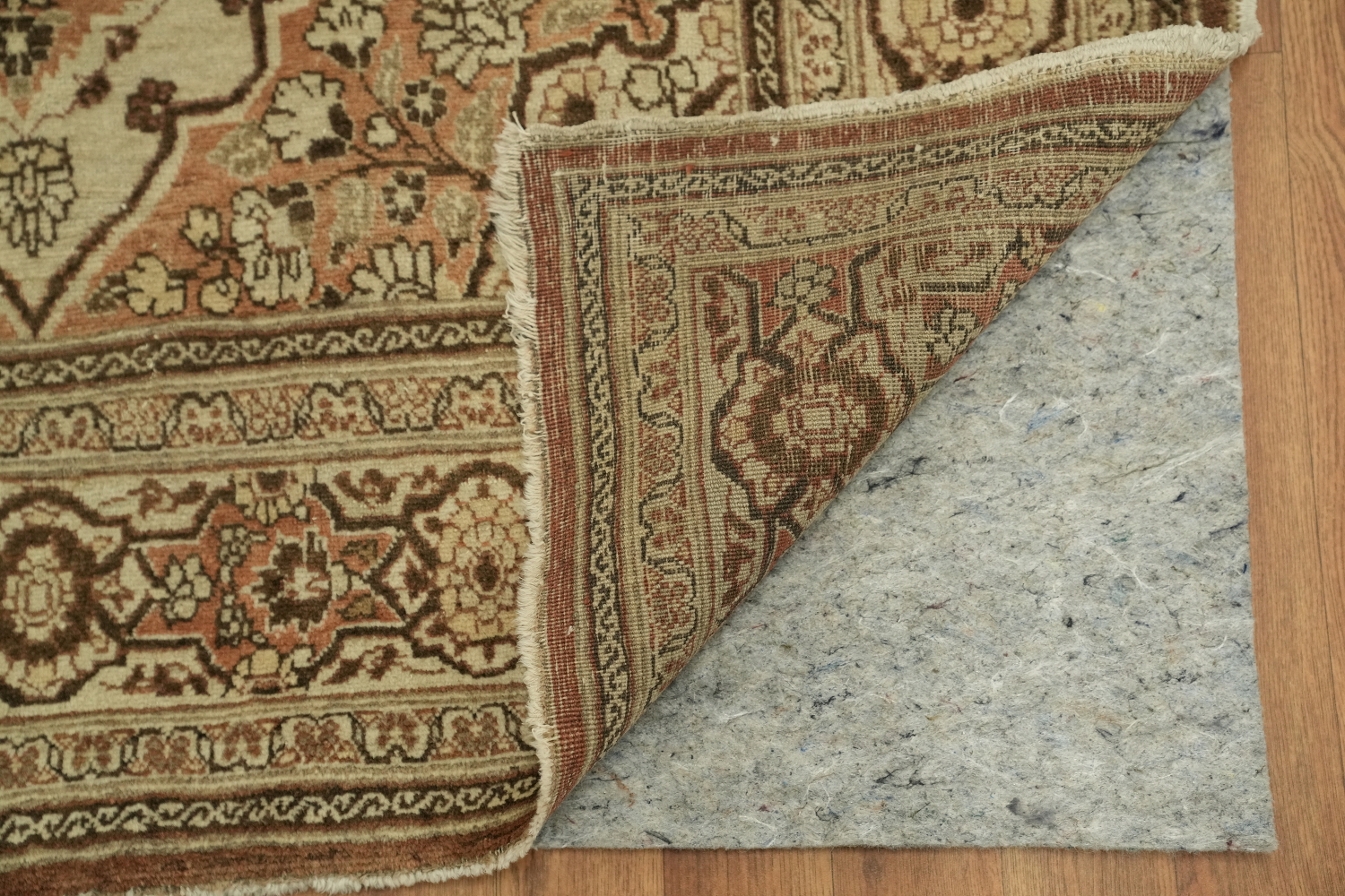 Pre-1900 Antique Beige Tabriz Haj-Jalili Persian Rug 4'x6'