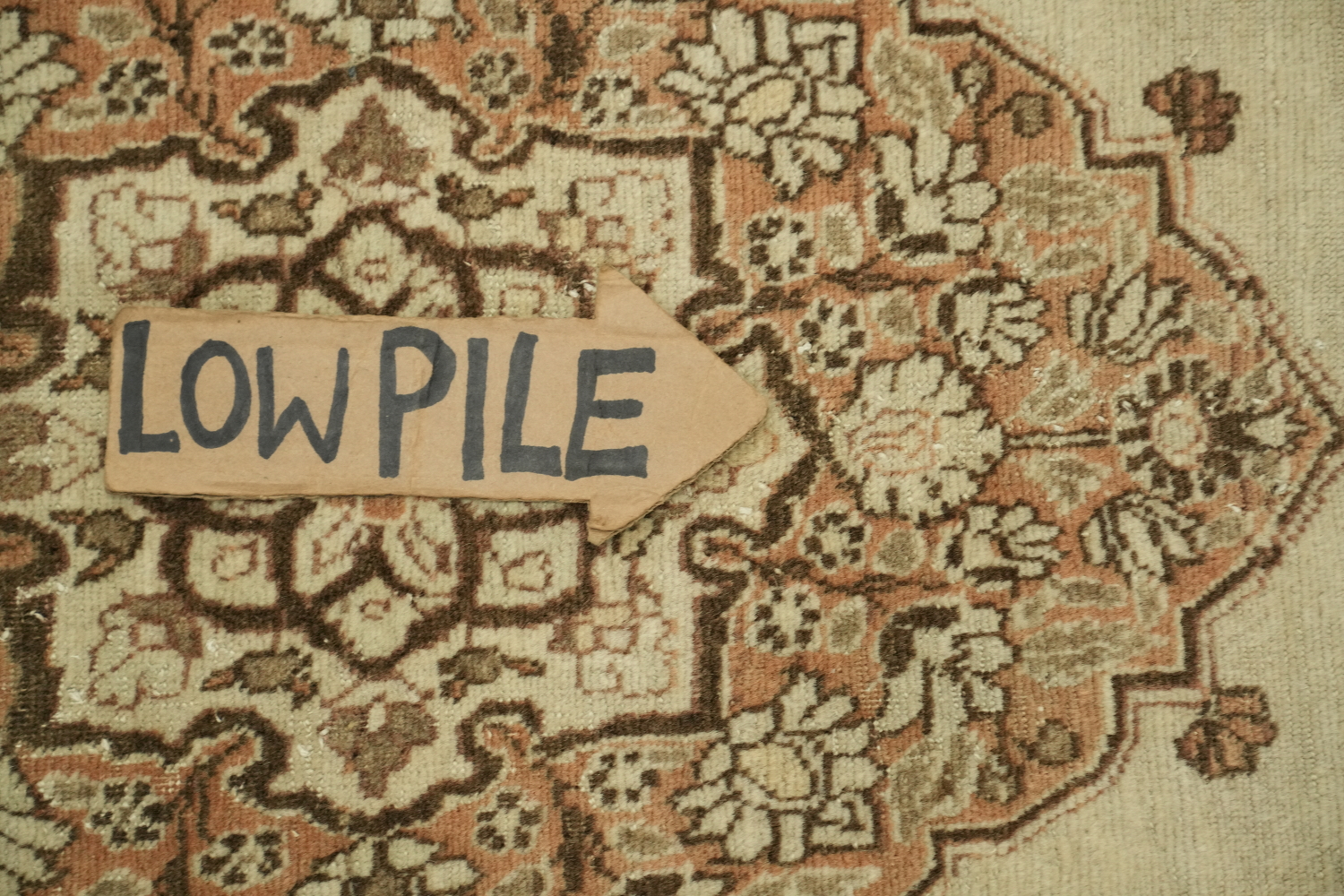 Pre-1900 Antique Beige Tabriz Haj-Jalili Persian Rug 4'x6'