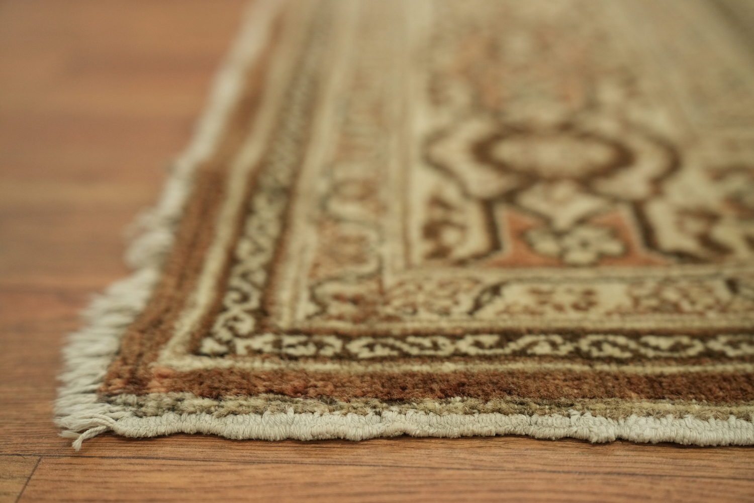Pre-1900 Antique Beige Tabriz Haj-Jalili Persian Rug 4'x6'