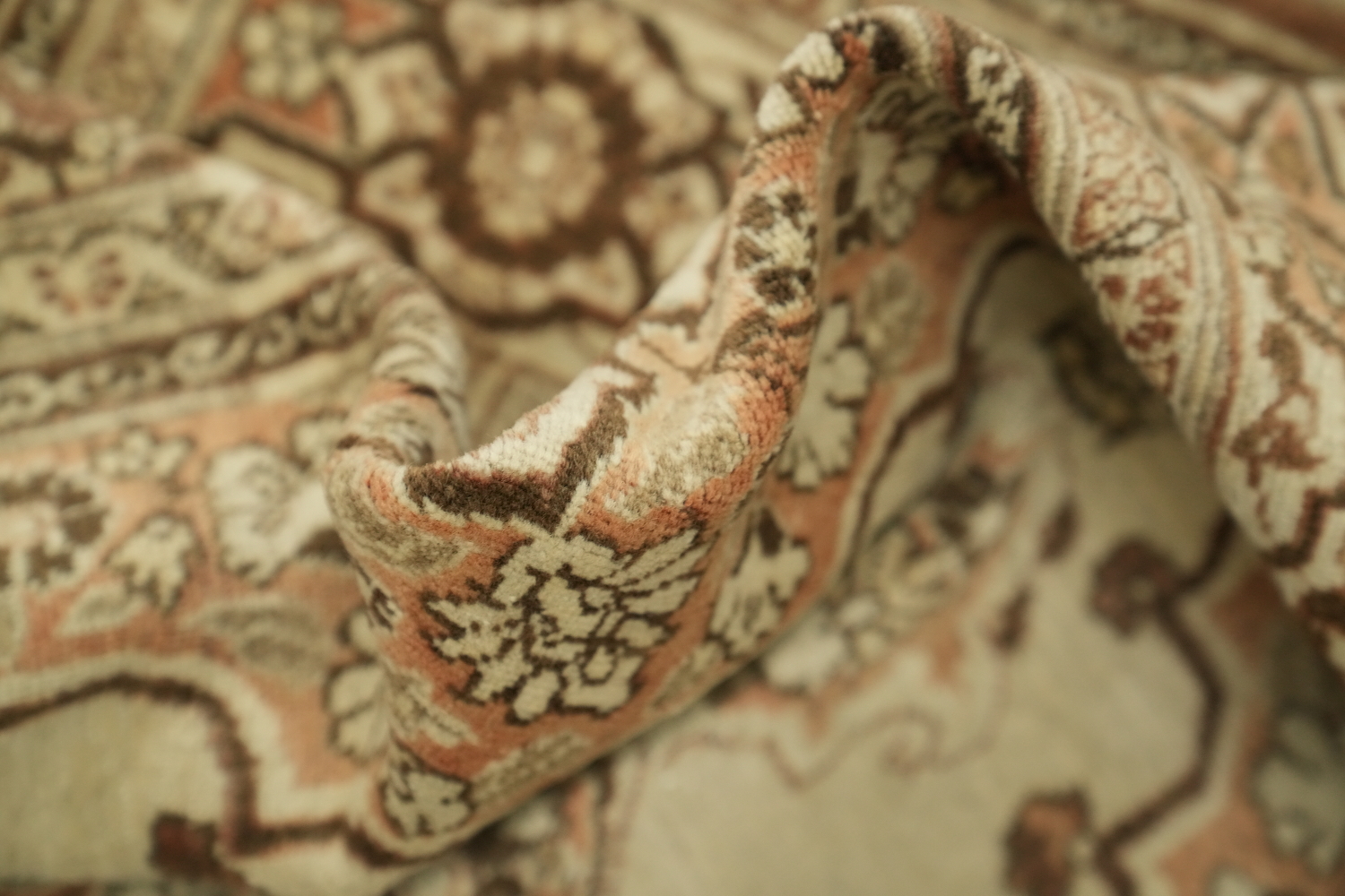 Pre-1900 Antique Beige Tabriz Haj-Jalili Persian Rug 4'x6'