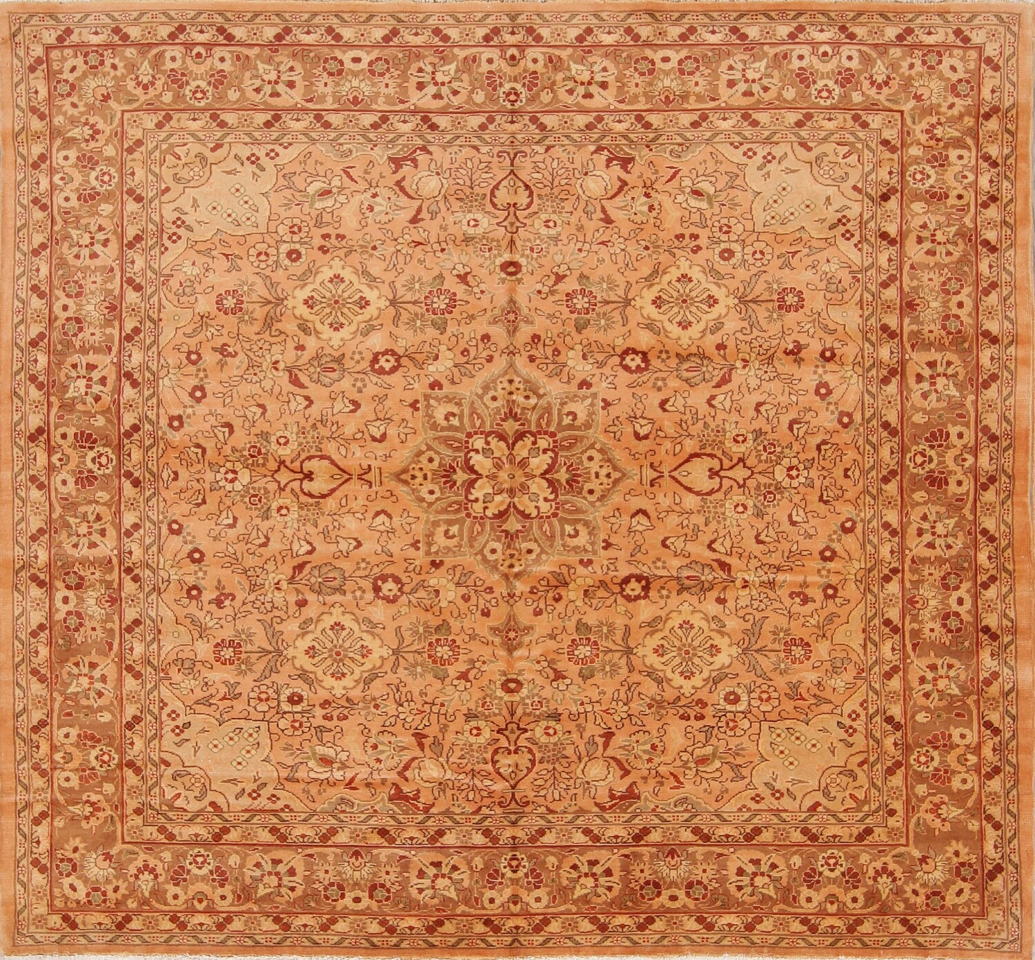 Floral Medallion Square 7x7 Lilian Hamedan Persian Area Rug