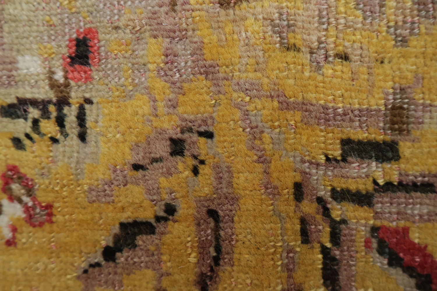 Pre-1900 Vegetable Dye Rust and Yellow Oushak Turkish Rug 5x7