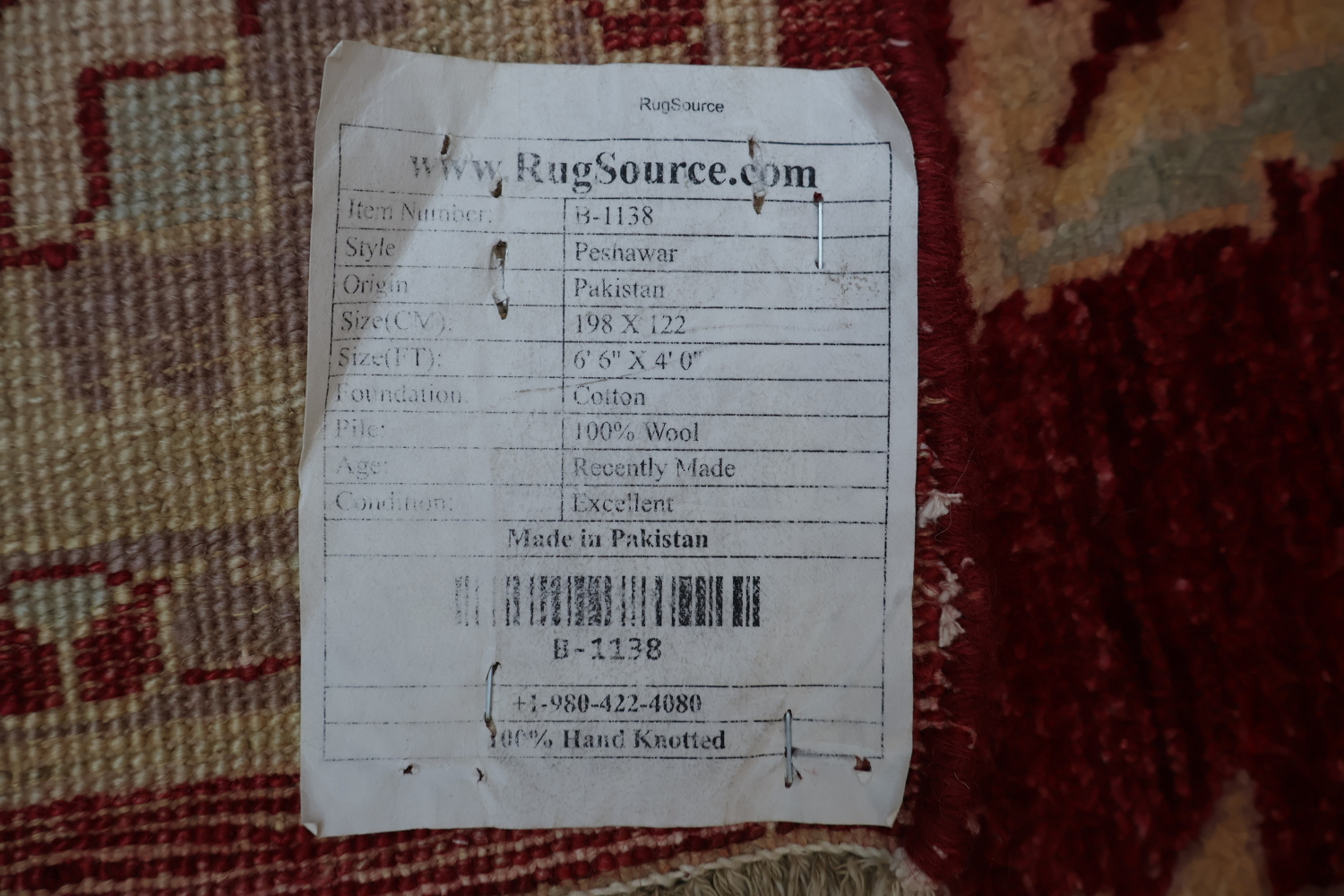 4x6 Peshawar Pakistan Oriental Area Rug