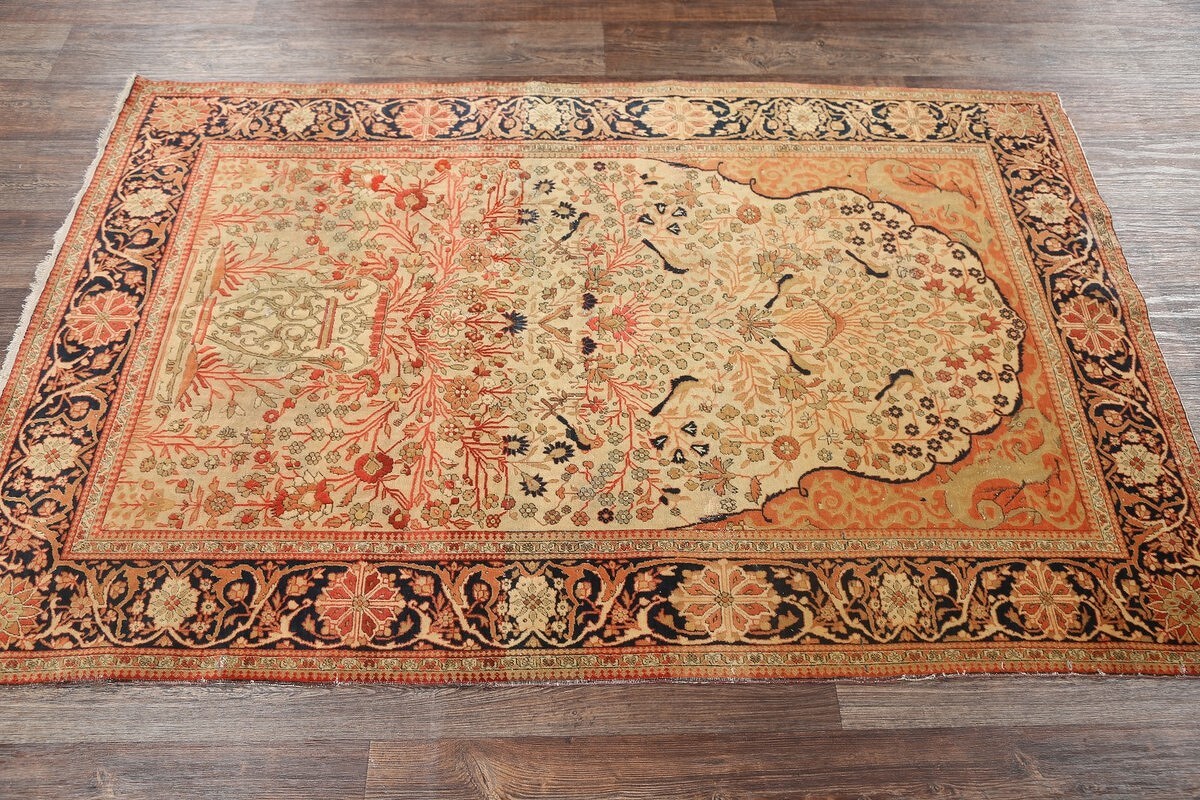 4x7 Kashan Mohtashem Persian Area Rug