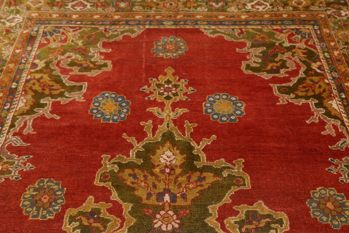 Pre-1900 Vegetable Dye Sultanabad Sarouk Persian Area Rug 7x12