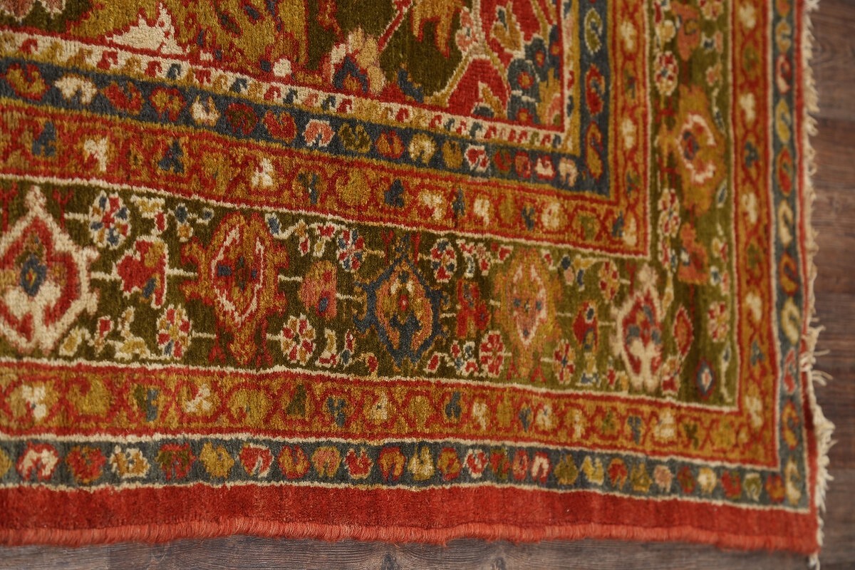 Pre-1900 Vegetable Dye Sultanabad Sarouk Persian Area Rug 7x12