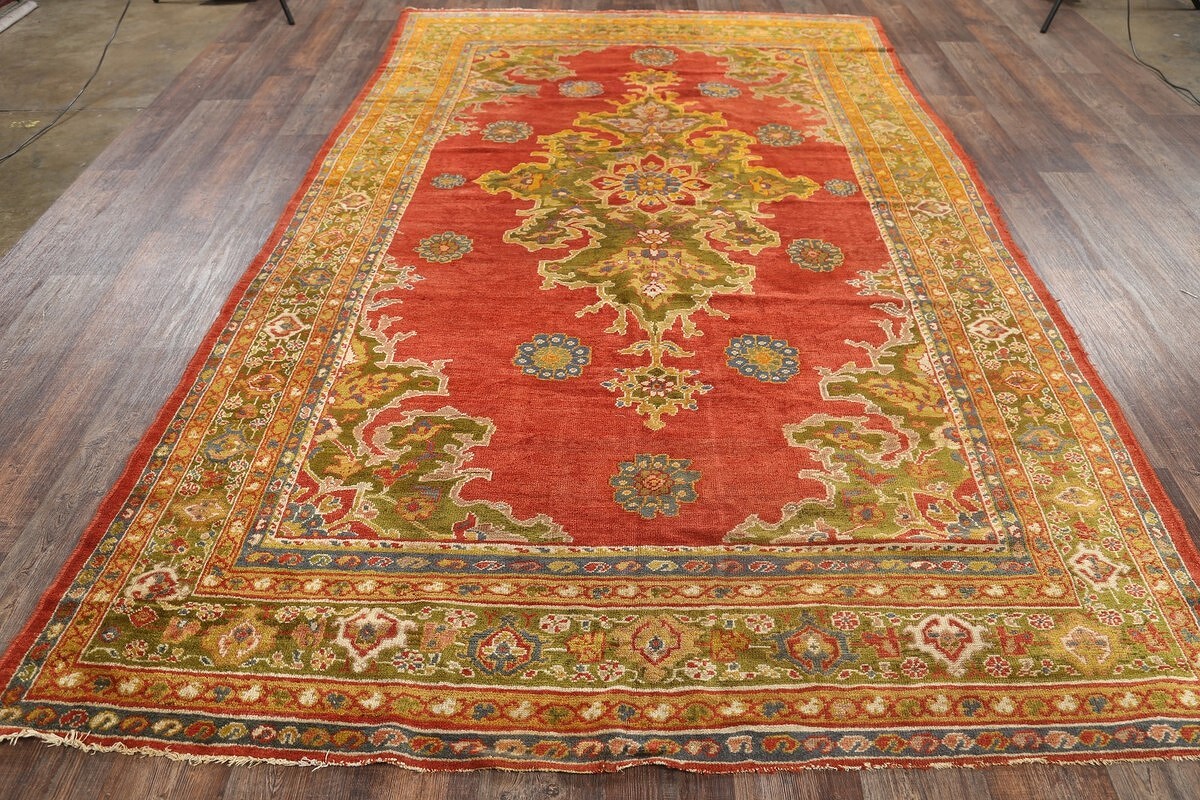 Pre-1900 Vegetable Dye Sultanabad Sarouk Persian Area Rug 7x12