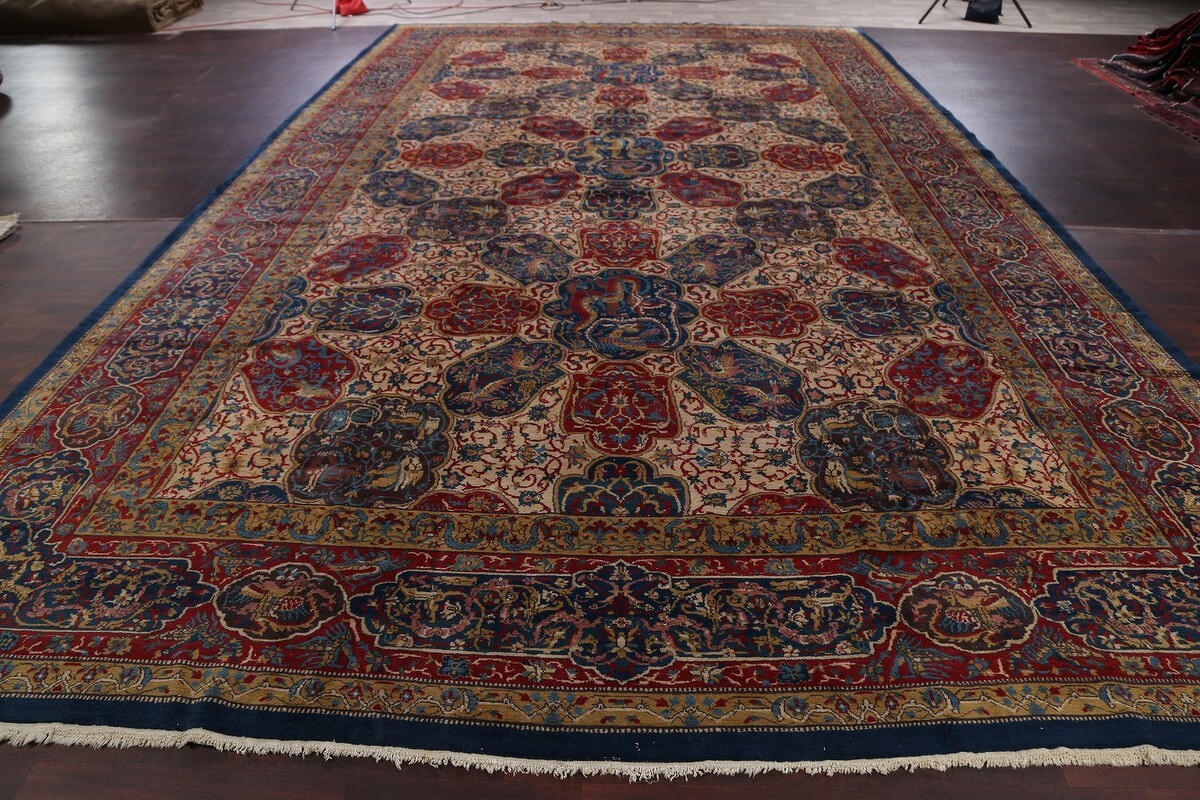 Antique Vegetable Dye 12x20 Agra Taj-Mahal Oriental Area Rug