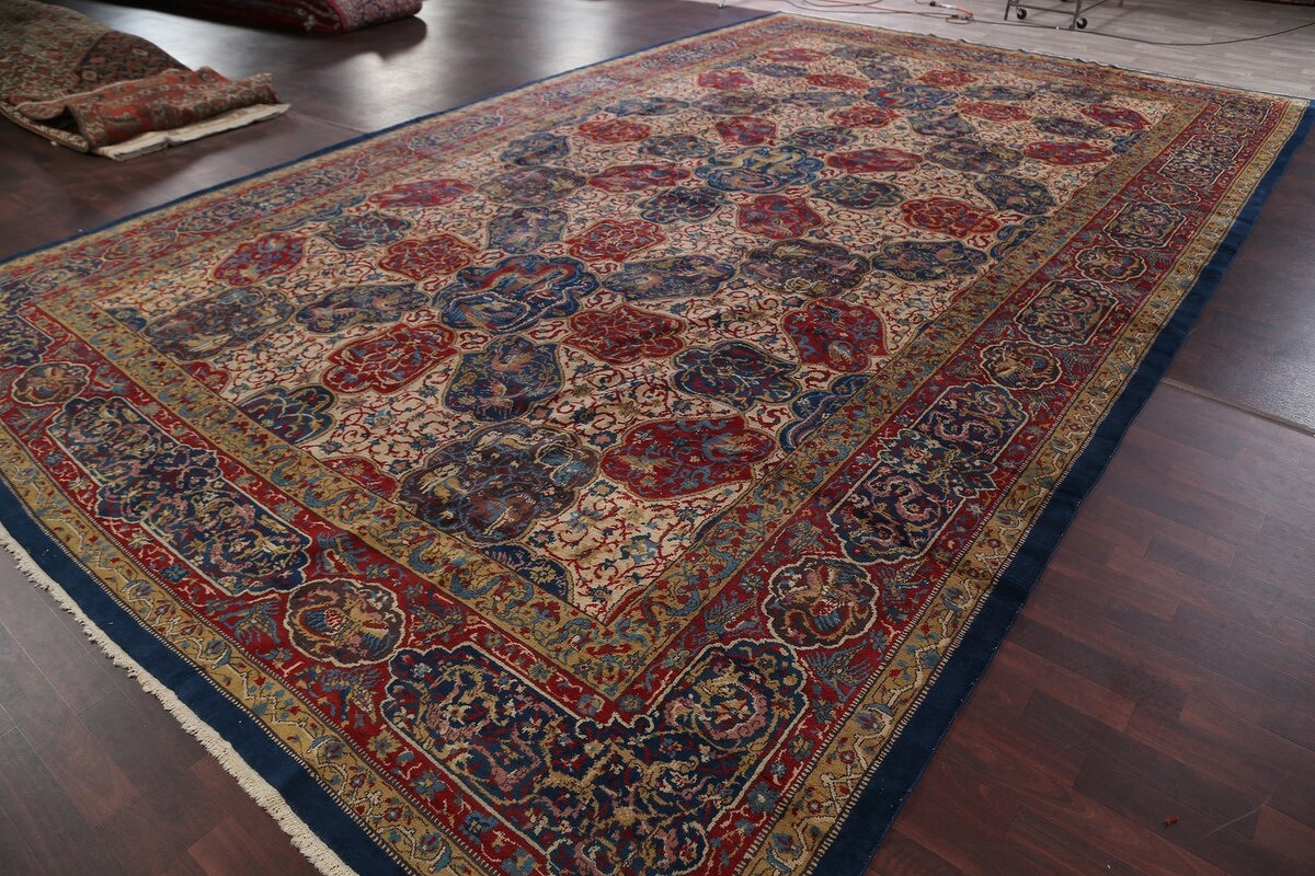Antique Vegetable Dye 12x20 Agra Taj-Mahal Oriental Area Rug