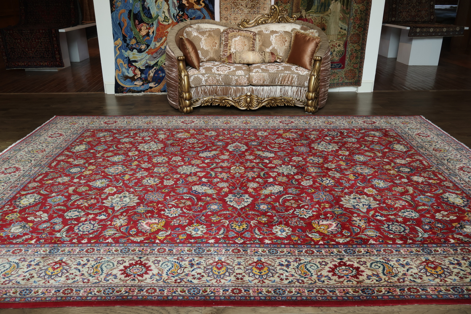 Top Quality Traditional All-Over Red Kashan Persian Area Rug 10x14