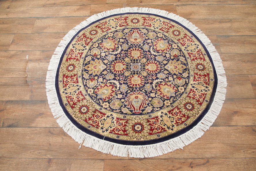Round 4x4 Tabriz Pakistan Oriental Area Rug