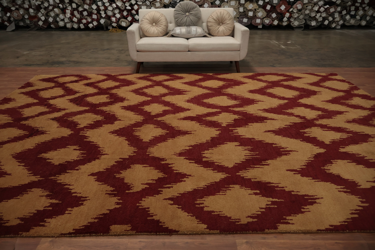 Ikat Patterned Moroccan Large Rug 10x14 for Modern Homes