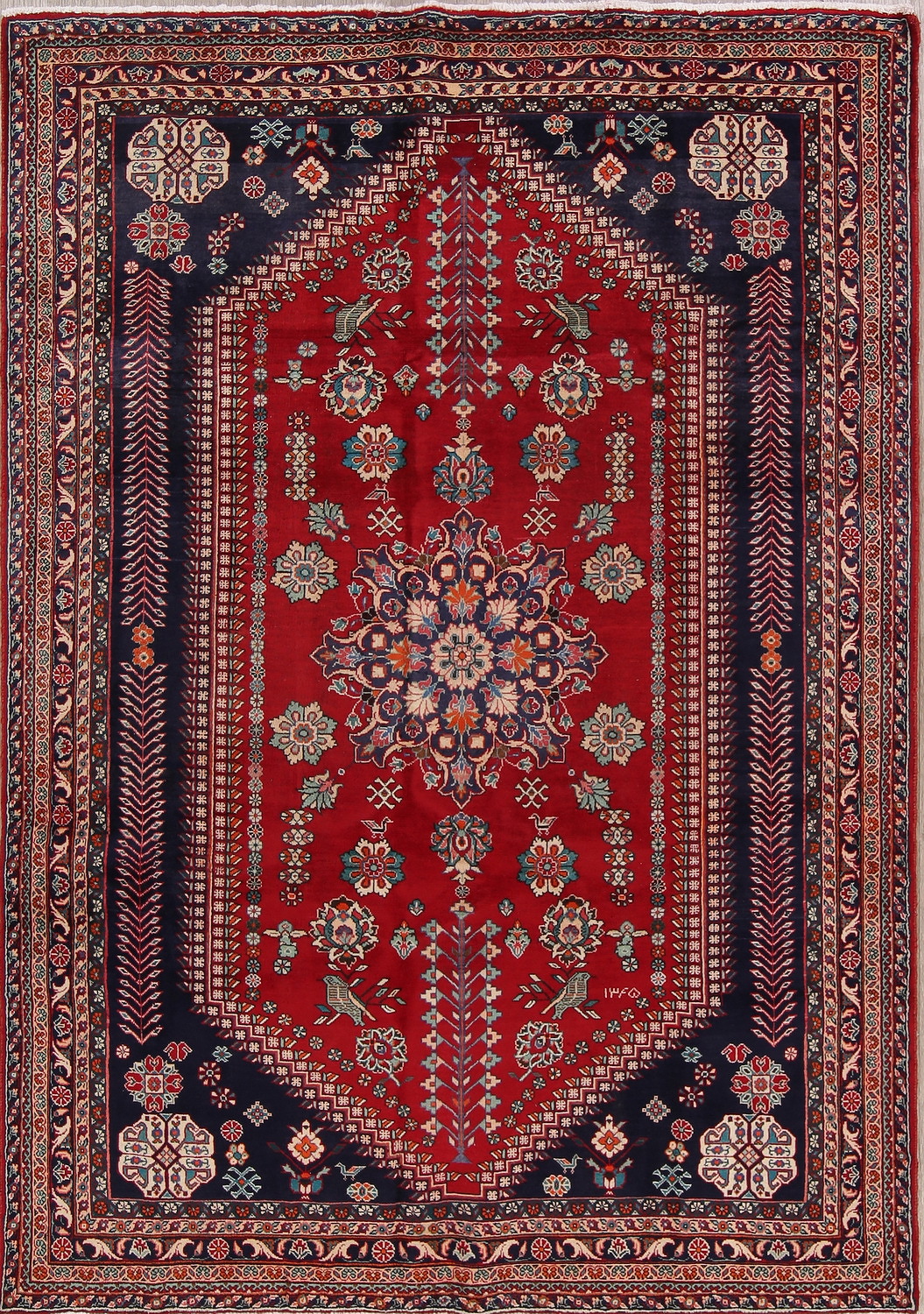 Geometric Kashkoli Persian Area Rug 7x9