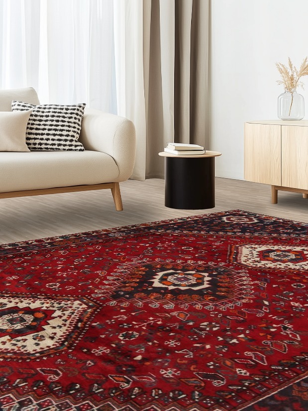 Red Tribal Geometric Kashkoli Persian Area Rug 7x10