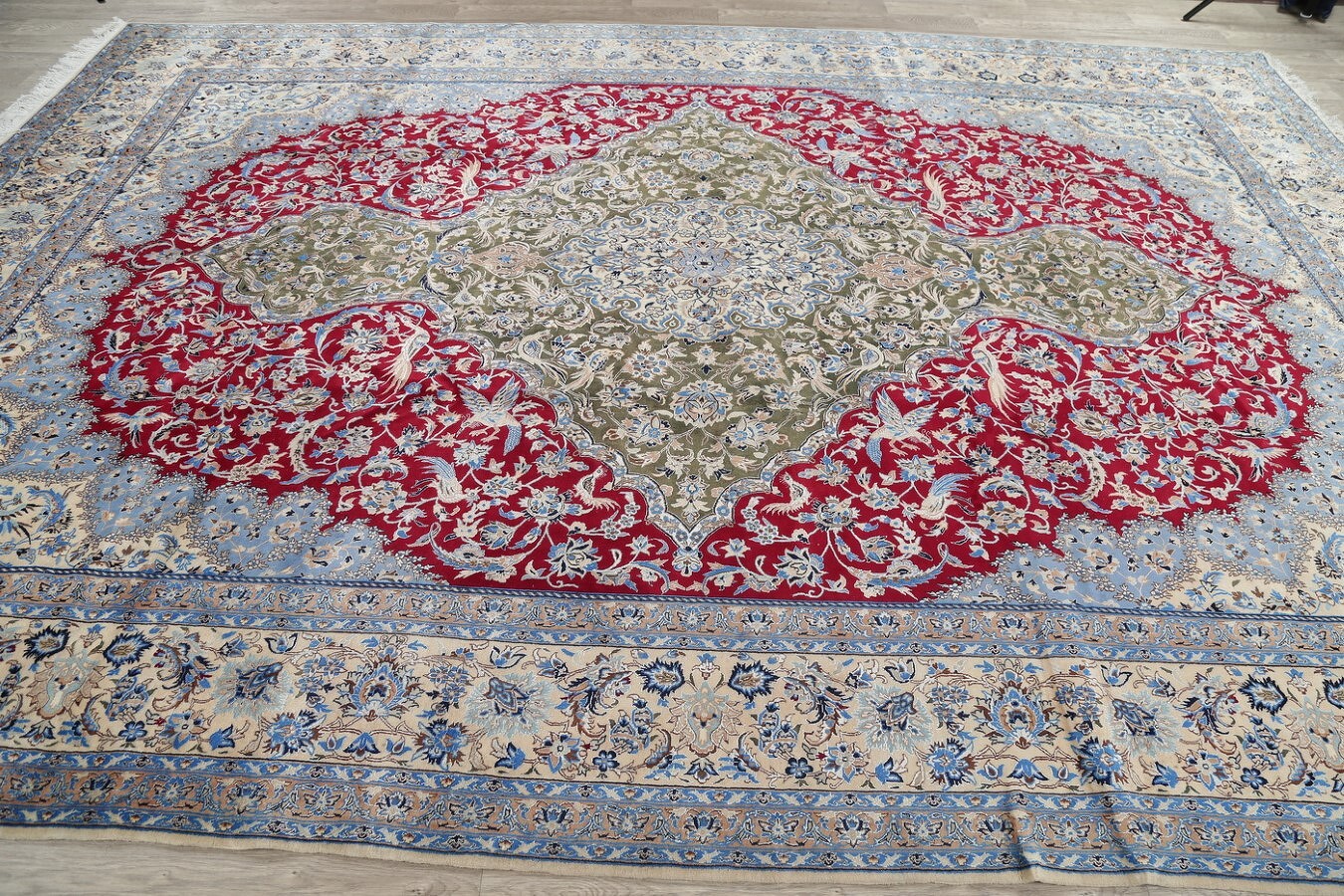 Red Antique Floral Nain Persian Area Rug 10X14