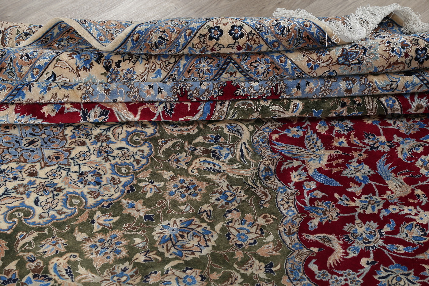 Red Antique Floral Nain Persian Area Rug 10X14