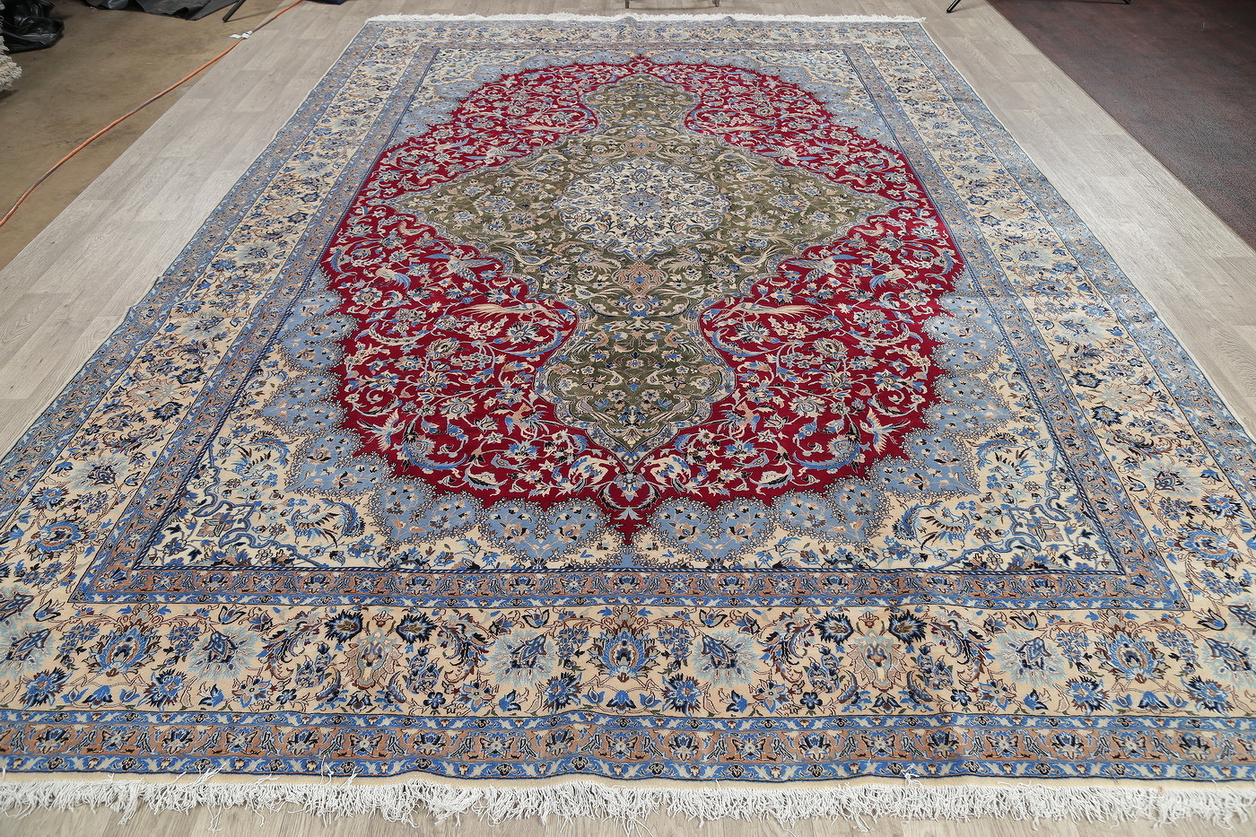 Red Antique Floral Nain Persian Area Rug 10X14