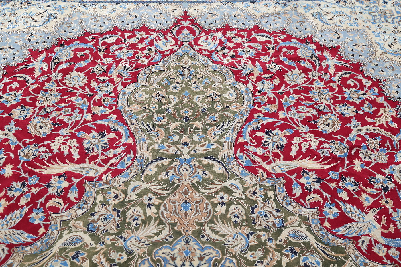 Red Antique Floral Nain Persian Area Rug 10X14