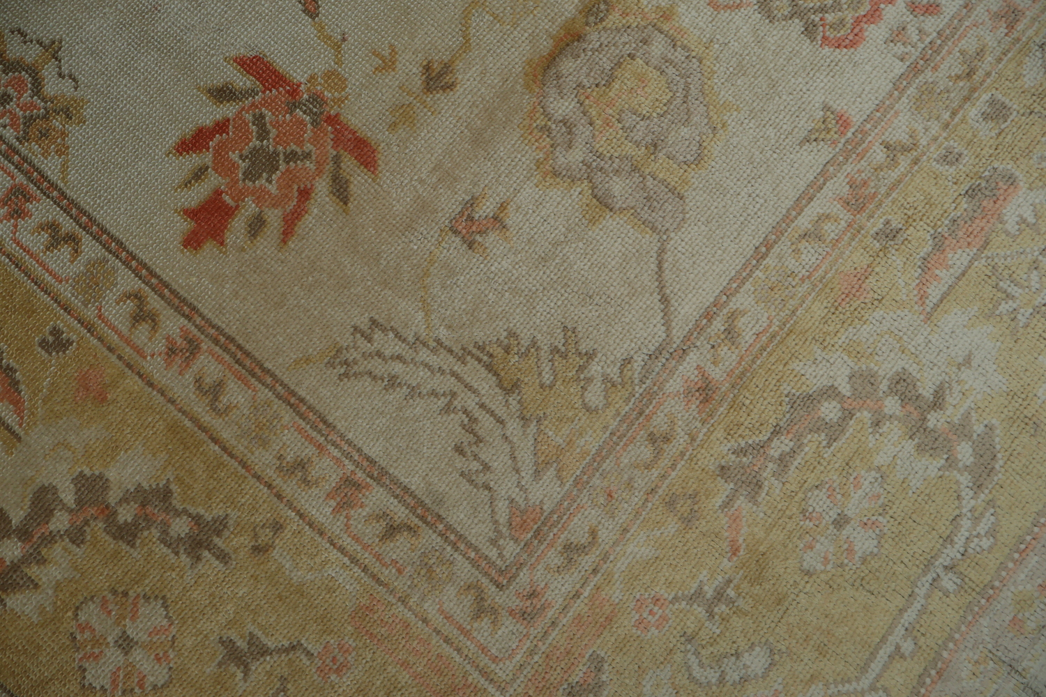Antique Muted Green and Gold Oushak Turkish Living Room Rug 9x12