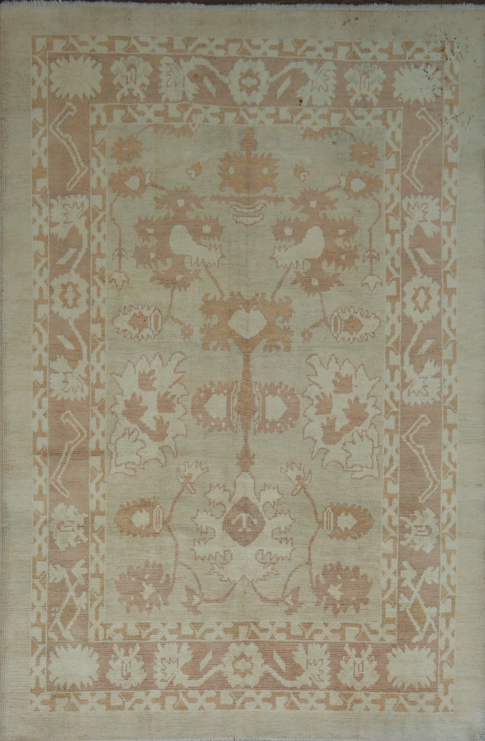 Vegetable Dye Oushak Turkish Hand-Knotted Area Rug 7x11