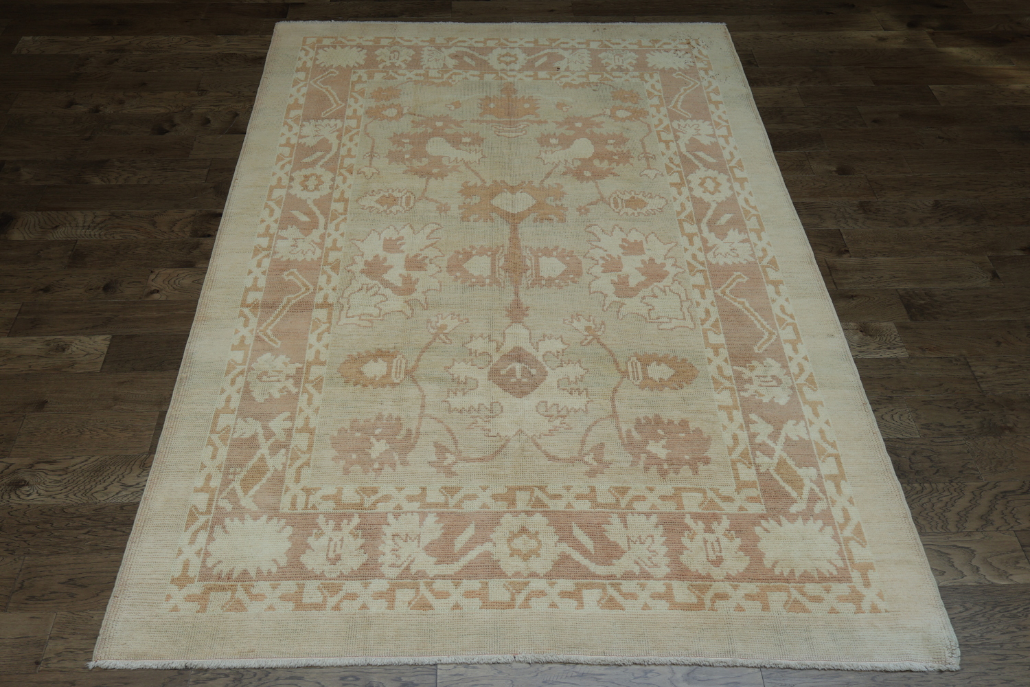 Vegetable Dye Oushak Turkish Hand-Knotted Area Rug 7x11