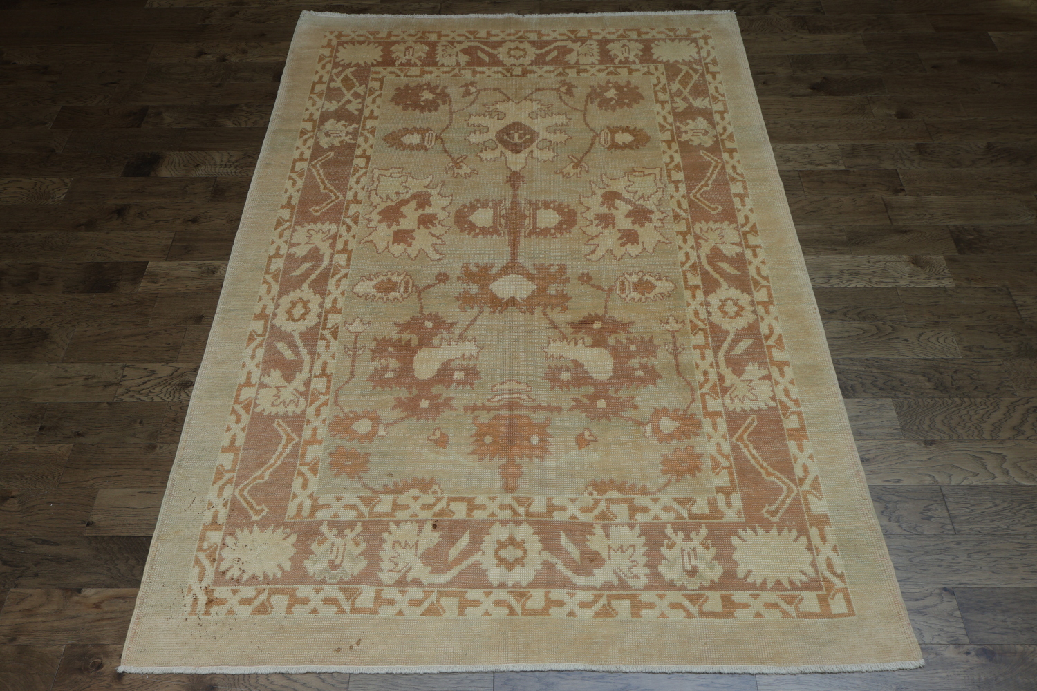 Vegetable Dye Oushak Turkish Hand-Knotted Area Rug 7x11