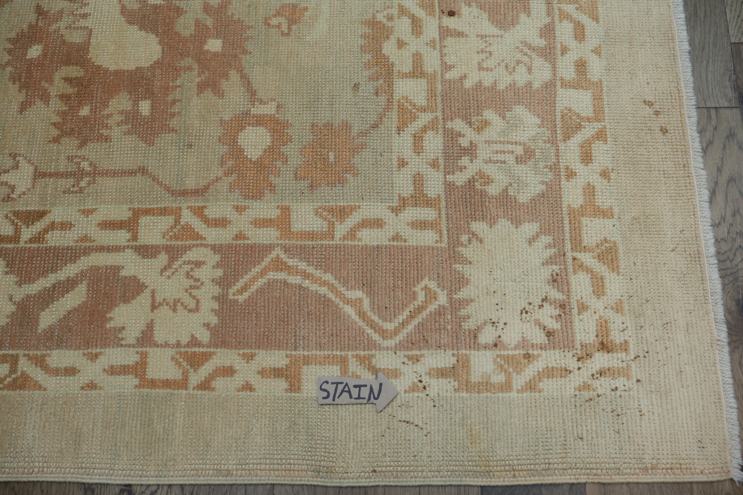 Vegetable Dye Oushak Turkish Hand-Knotted Area Rug 7x11