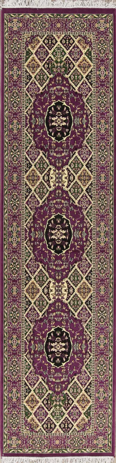 Opulent Purple Runner Rug with Exquisite Traditional Design