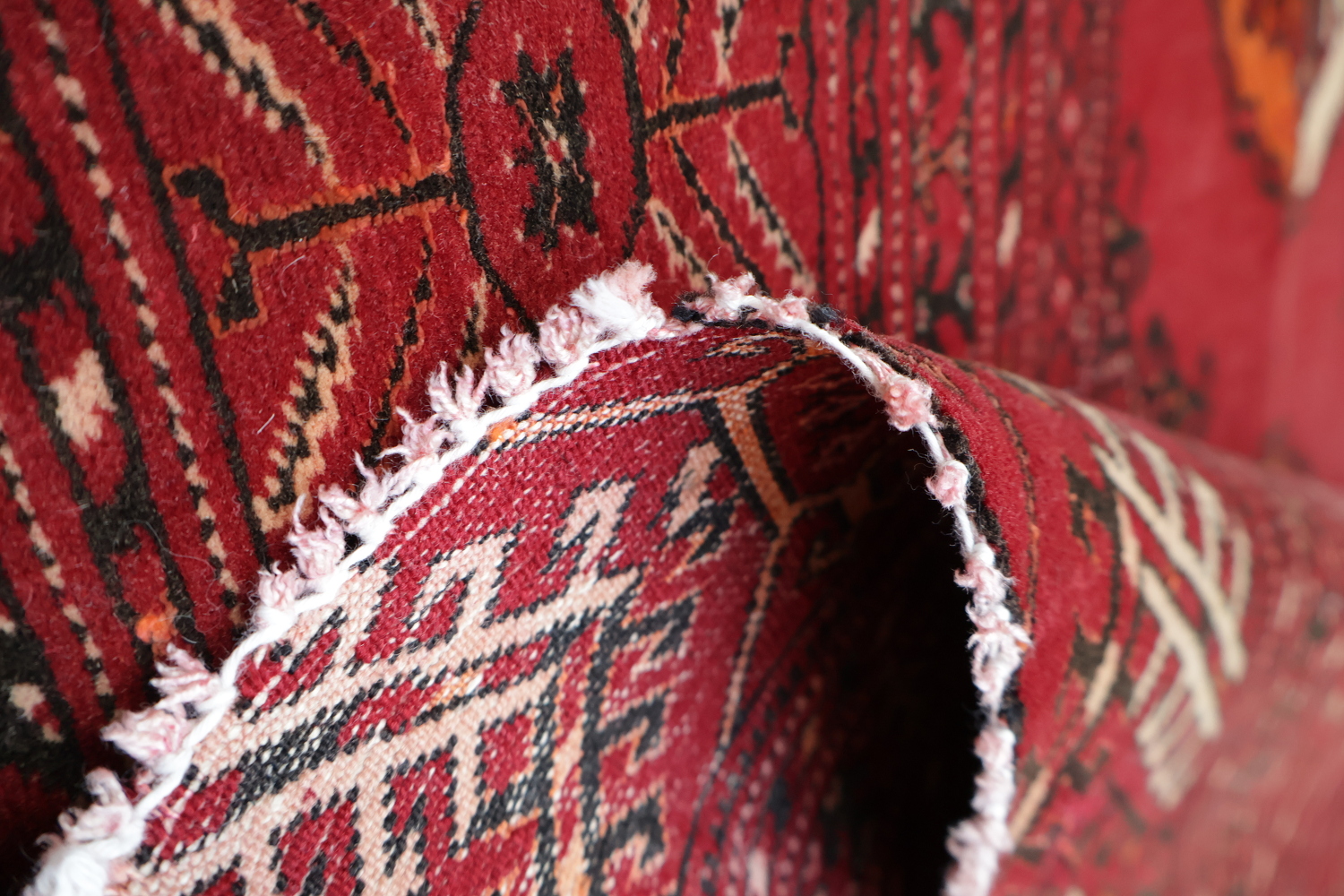 Antique Geometric Tukoman Persian Hand-Knotted 4x6 Wool Area Rug