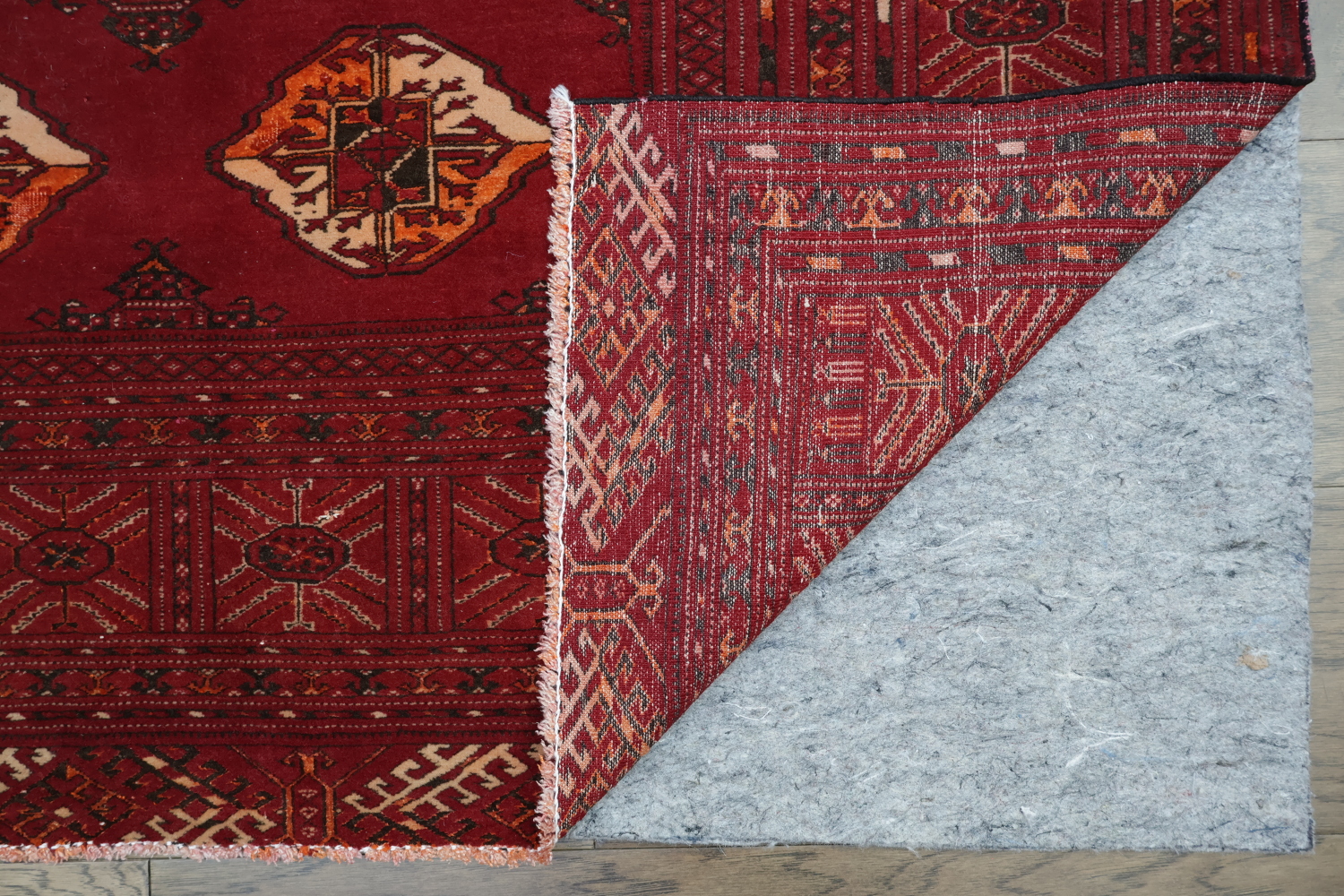 Antique Geometric Tukoman Persian Hand-Knotted 4x6 Wool Area Rug