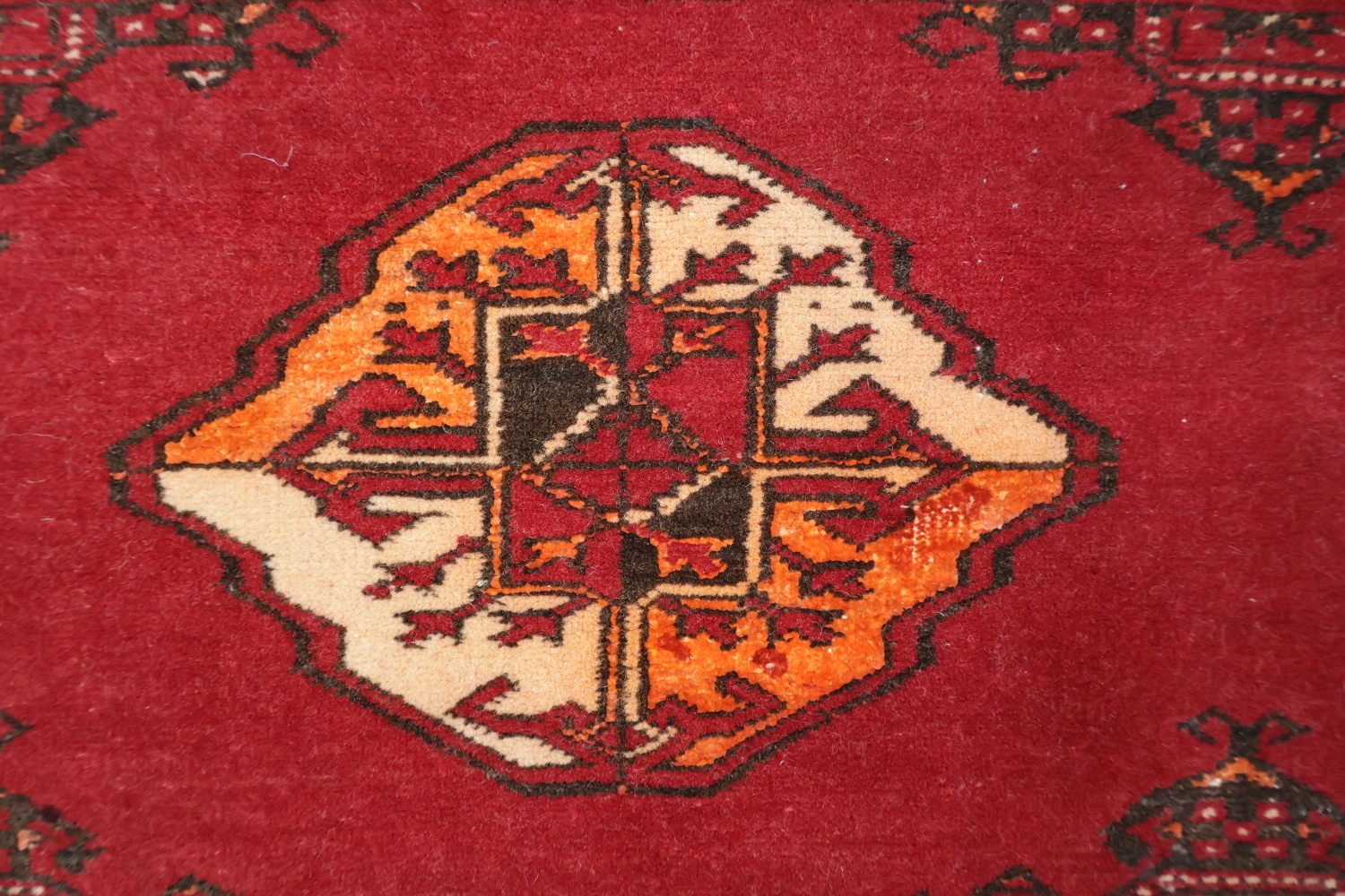 Antique Geometric Tukoman Persian Hand-Knotted 4x6 Wool Area Rug