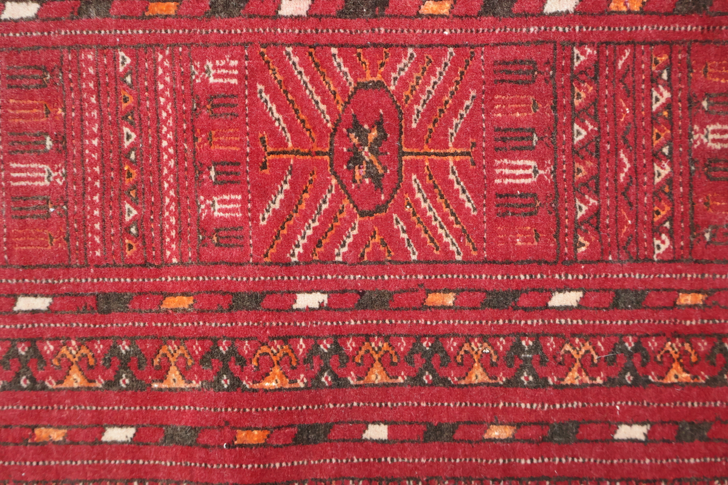 Antique Geometric Tukoman Persian Hand-Knotted 4x6 Wool Area Rug