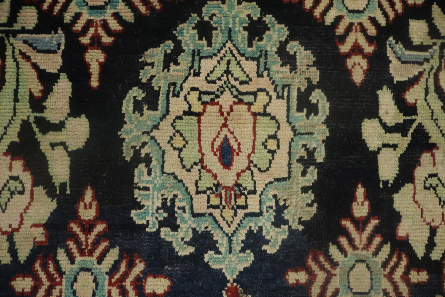 Antique Navy Blue Sultanabad Persian Runner Rug 5x9