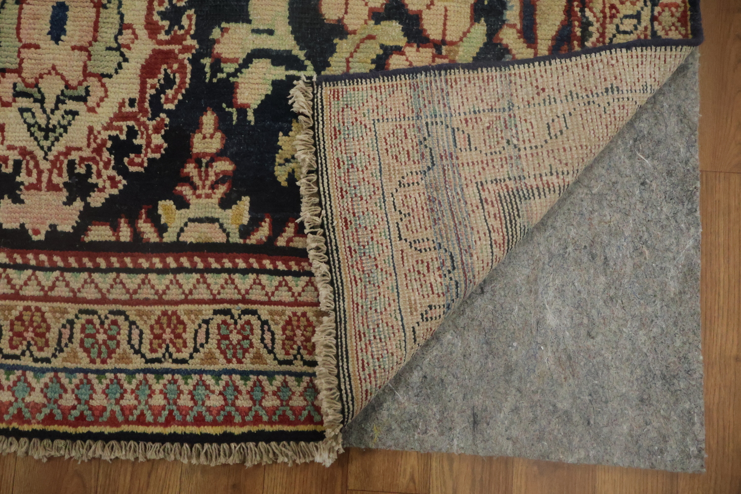 Antique Navy Blue Sultanabad Persian Runner Rug 5x9
