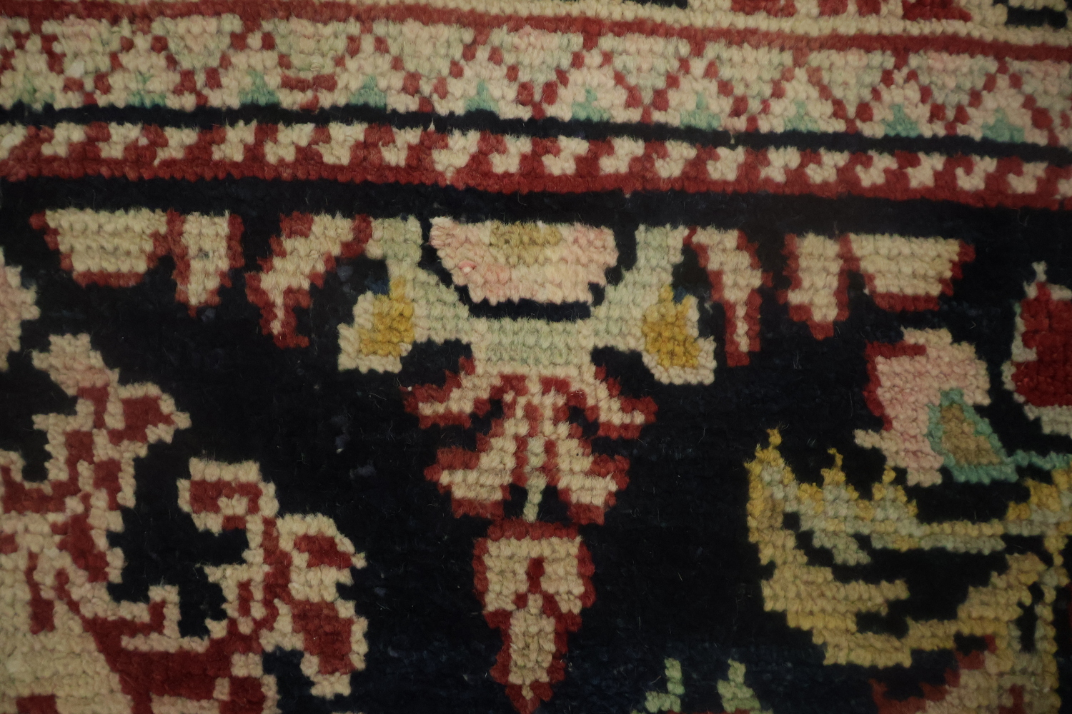 Antique Navy Blue Sultanabad Persian Runner Rug 5x9